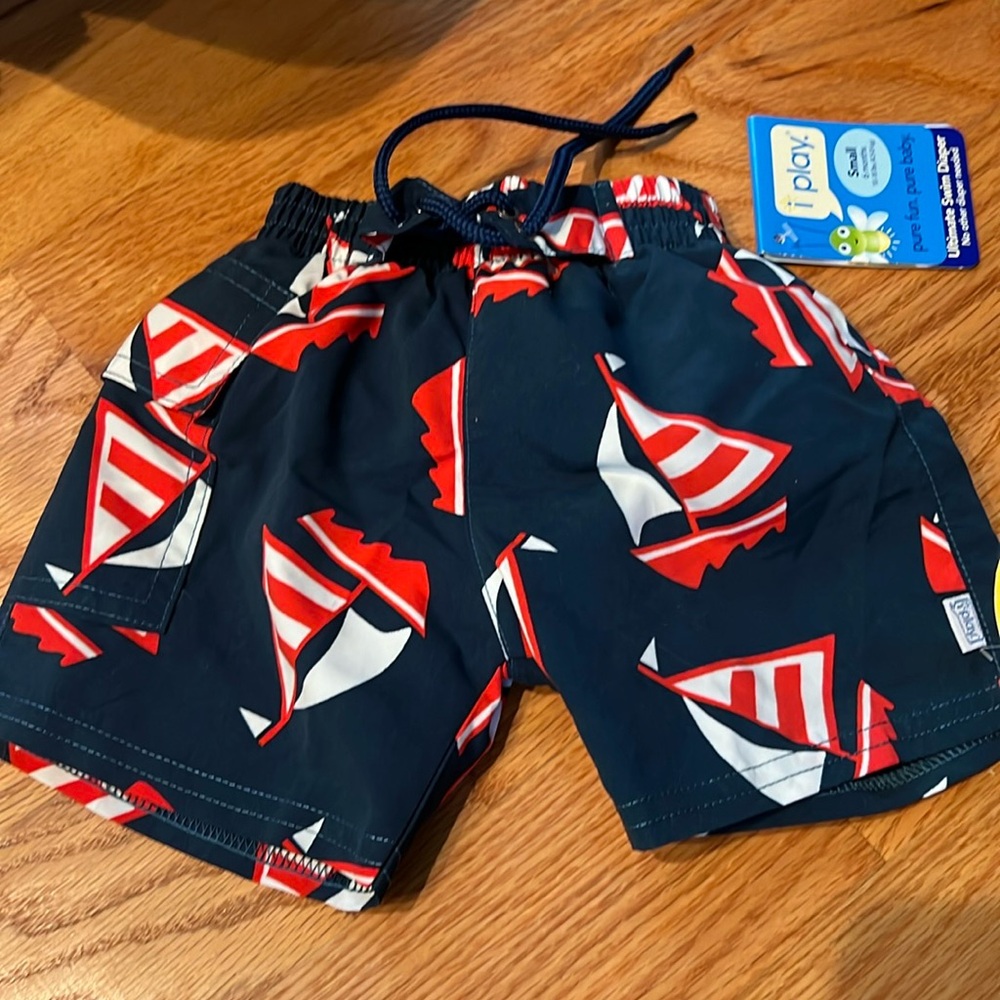 NWT i play Swim Trunks with attached Swim diaper